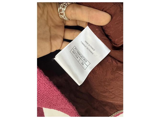 Chanel Metiers d'Art Tweed Jacke Rot Größe 34 Mehrfarben - Ansicht 5