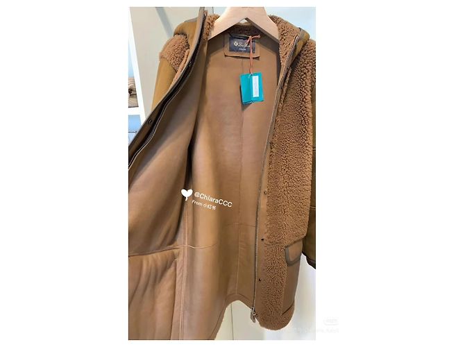 Abrigo Loro Piana de pele de oveja marrón Multicolor - vista 2