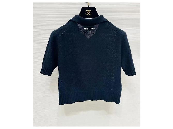 Top Miu Miu de algodão com detalhe cut-out e manga curta Multicor - vista 2