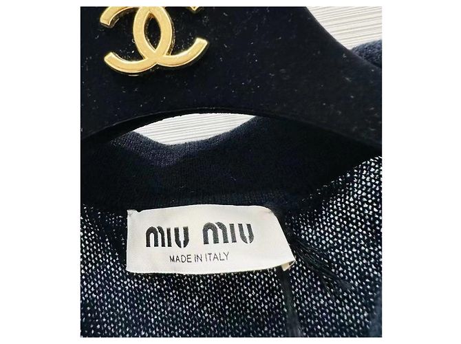 Top Miu Miu de algodão com detalhe cut-out e manga curta Multicor - vista 3