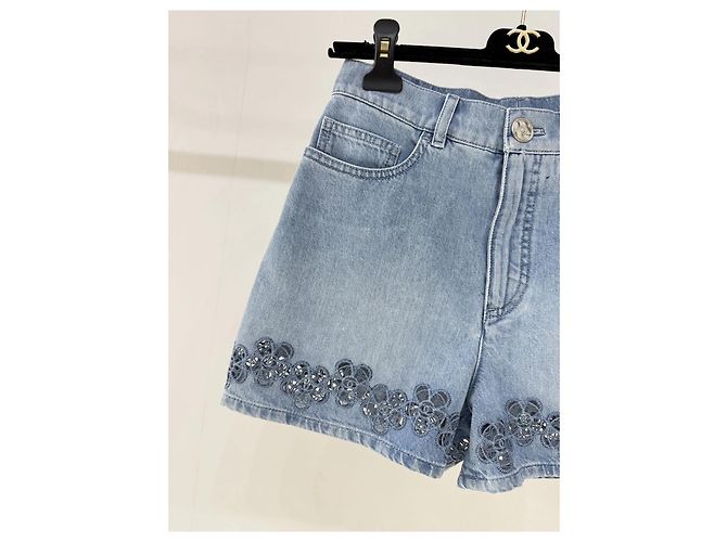 Shorts Chanel de denim con detalle cut-out Multicolor - vista 2