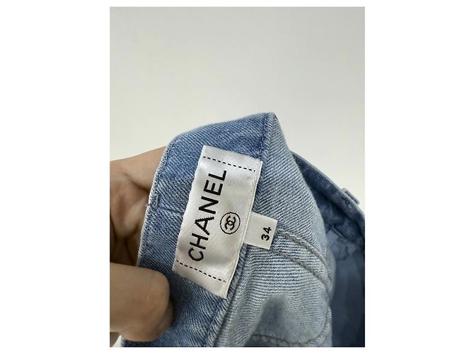 Shorts Chanel de denim con detalle cut-out Multicolor - vista 3