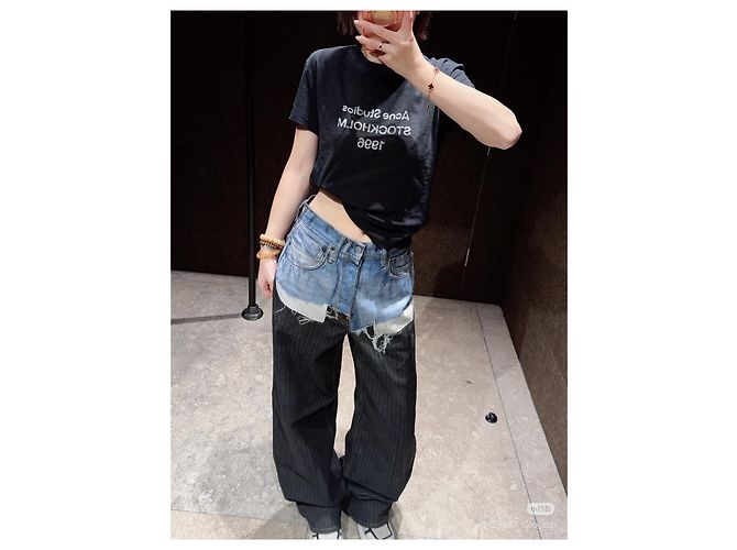 Top Acne Studios de algodão estampado manga curta XS Multicor - vista 7