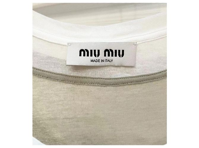 Top Miu Miu in cotone senza maniche effetto due pezzi Multicolore - vista 2