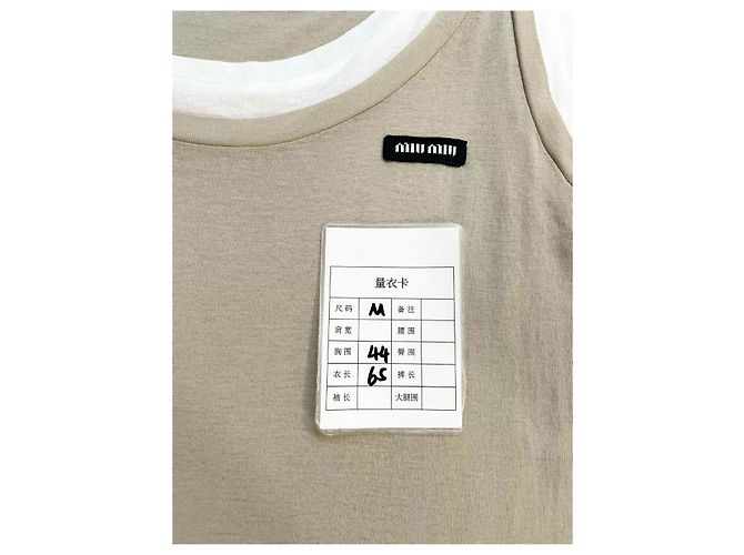 Top Miu Miu in cotone senza maniche effetto due pezzi Multicolore - vista 6