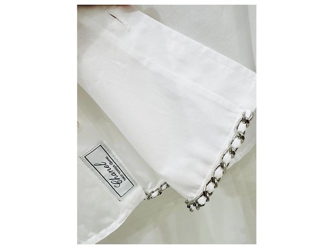 Top Chanel a Righe in Cotone Bianco Taglia 38 Multicolore - vista 5