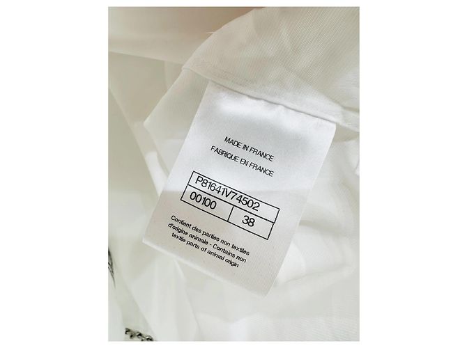 Top Chanel a Righe in Cotone Bianco Taglia 38 Multicolore - vista 6