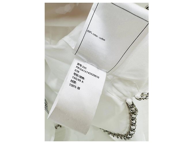Top Chanel a Righe in Cotone Bianco Taglia 38 Multicolore - vista 7