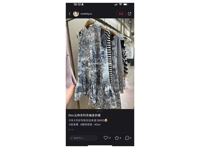 Autre Marque Vestido Dior de algodón con estampado animal Multicolor - vista 9