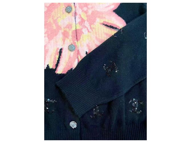 Chanel Strickjacke aus Kaschmir mit Pailletten Mehrfarben - Ansicht 3