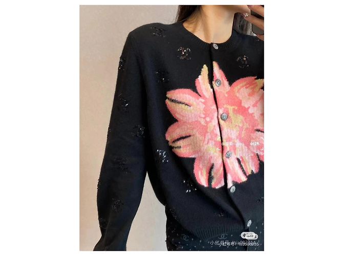Chanel Strickjacke aus Kaschmir mit Pailletten Mehrfarben - Ansicht 7