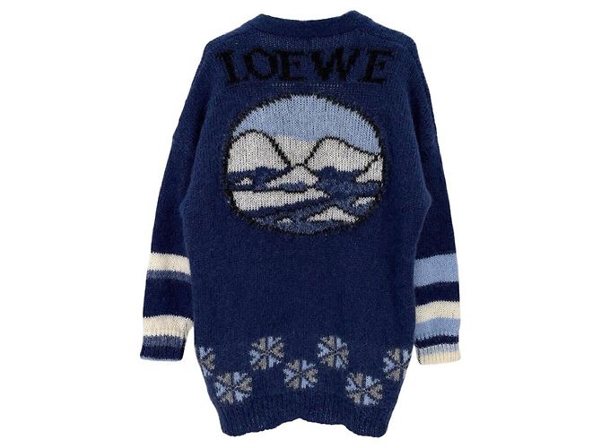 Malha Loewe de lã azul marinho Multicor - vista 2