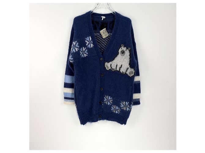 Malha Loewe de lã azul marinho Multicor - vista 3