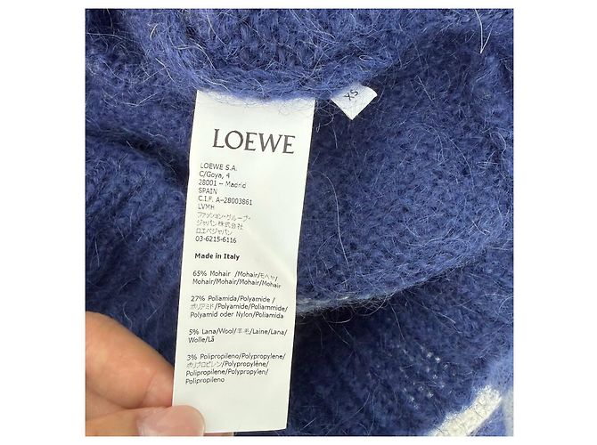 Malha Loewe de lã azul marinho Multicor - vista 6