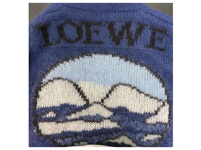 Malha Loewe de lã azul marinho Multicor - vista 8