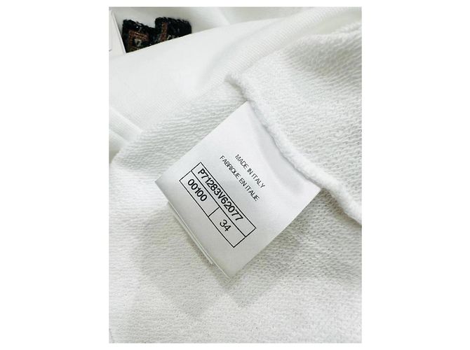 Top Chanel de algodón de manga corta con detalle bordado Multicolor - vista 5