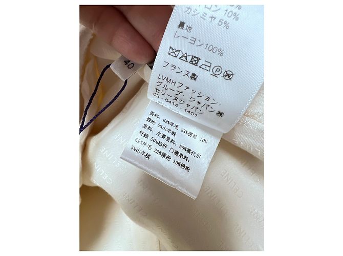 Céline White Tweed Jacket with Gold Buttons Size 40 Multiple colors - view 7