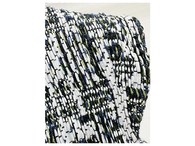 Top Chanel Waterfall in Tweed con Frange Multicolore - vista 3