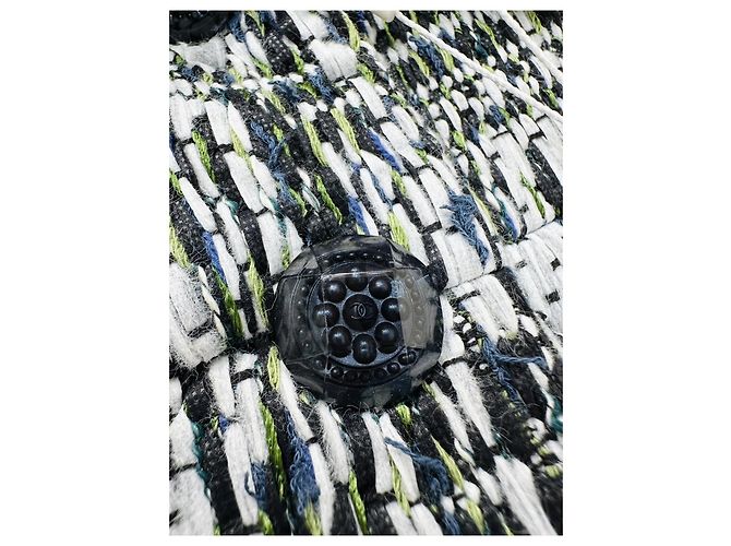 Top Chanel Waterfall in Tweed con Frange Multicolore - vista 4