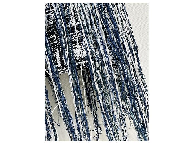 Top Chanel Waterfall in Tweed con Frange Multicolore - vista 5