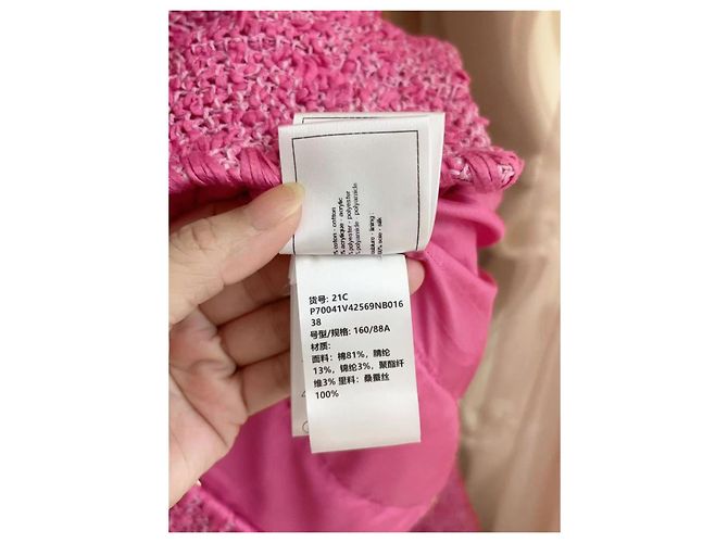Chaqueta Chanel de tweed rosa talla 38 Multicolor - vista 5