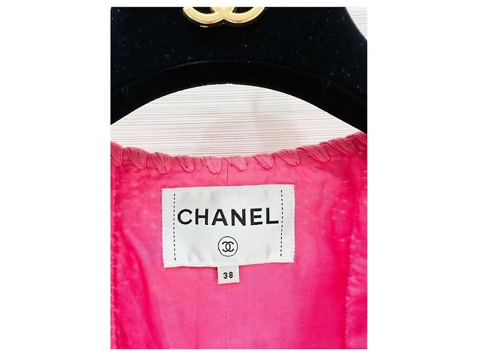 Chaqueta Chanel de tweed rosa talla 38 Multicolor - vista 8