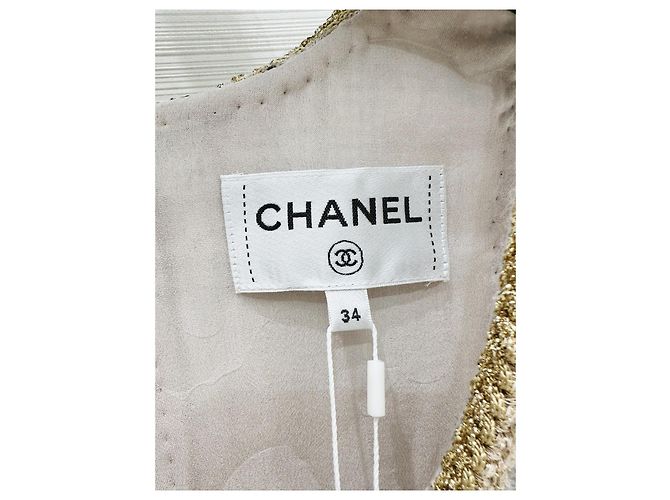 Chanel Kleid aus grauem Tweed Mehrfarben - Ansicht 2