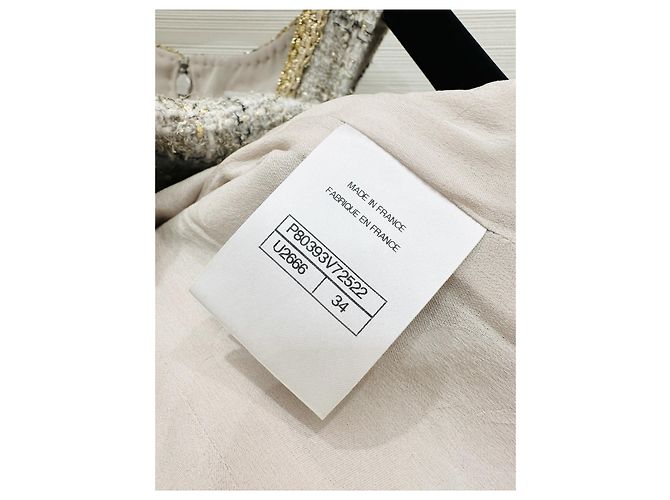 Chanel Kleid aus grauem Tweed Mehrfarben - Ansicht 5