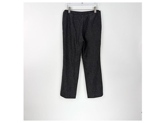 Pantalones Chanel de lana con rayas negro Multicolor - vista 4