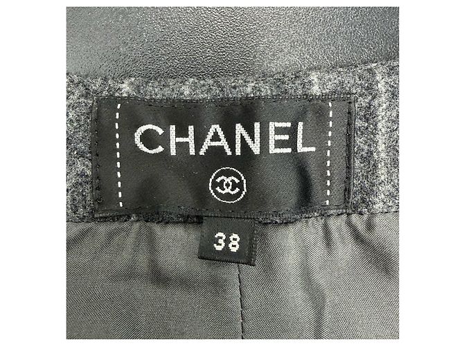 Pantalones Chanel de lana con rayas negro Multicolor - vista 5