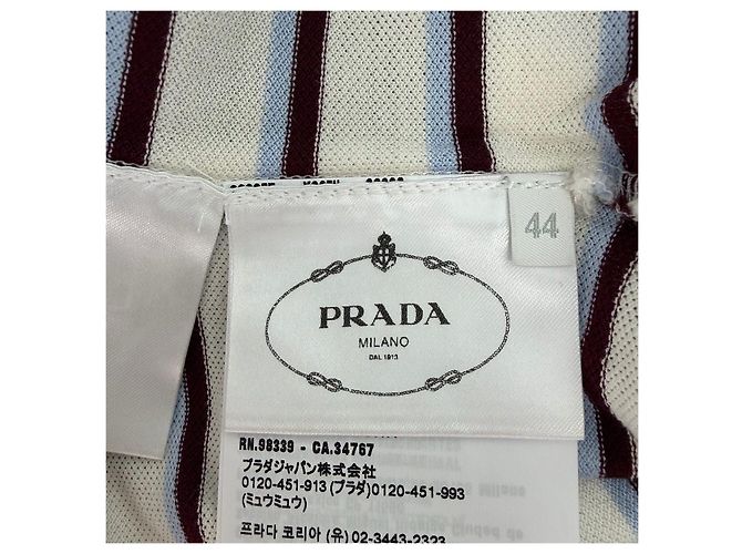 Top Prada de algodón blanco a rayas Multicolor - vista 6