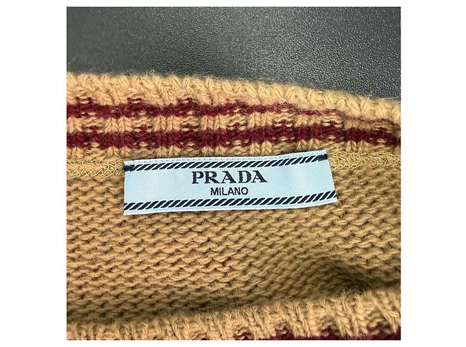 Pull Prada en laine kaki Multicolore - vue 5