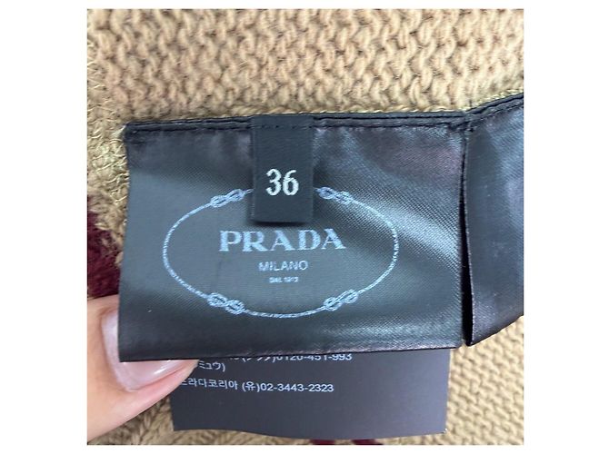 Pull Prada en laine kaki Multicolore - vue 6