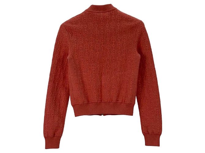Chaqueta Hermès de Cachebra Naranja con Estampado Monograma Multicolor - vista 2