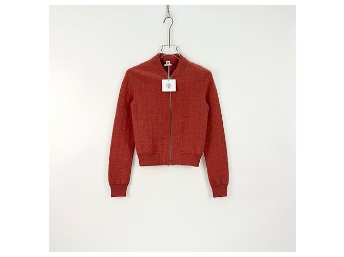 Chaqueta Hermès de Cachebra Naranja con Estampado Monograma Multicolor - vista 3