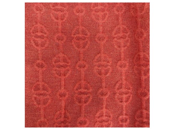 Chaqueta Hermès de Cachebra Naranja con Estampado Monograma Multicolor - vista 7