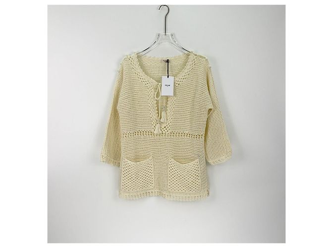 Top Céline de algodón blanco con detalle cut-out y mangas abullonadas Multicolor - vista 3