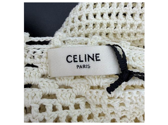 Top Céline de algodón blanco con detalle cut-out y mangas abullonadas Multicolor - vista 5