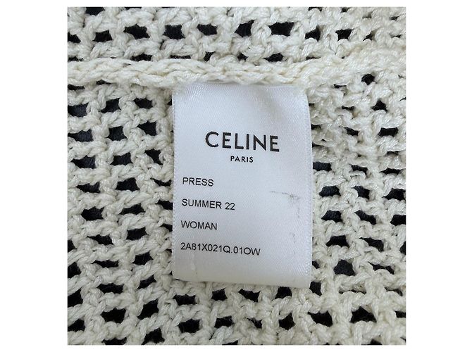 Top Céline de algodón blanco con detalle cut-out y mangas abullonadas Multicolor - vista 6