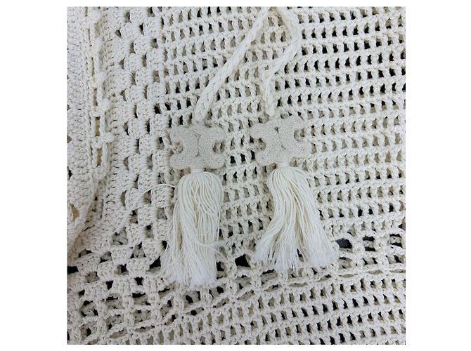 Top Céline de algodón blanco con detalle cut-out y mangas abullonadas Multicolor - vista 7