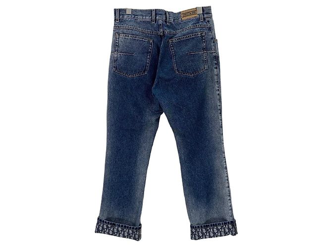 Autre Marque Dior Hose Navy Denim mit Monogramm Print Mehrfarben - Ansicht 2