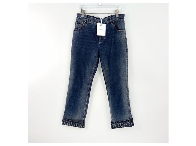 Autre Marque Dior Hose Navy Denim mit Monogramm Print Mehrfarben - Ansicht 3
