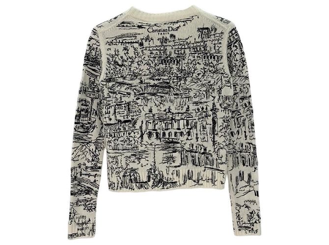 Autre Marque Pull Dior en cachemire blanc brodé Multicolore - vue 2