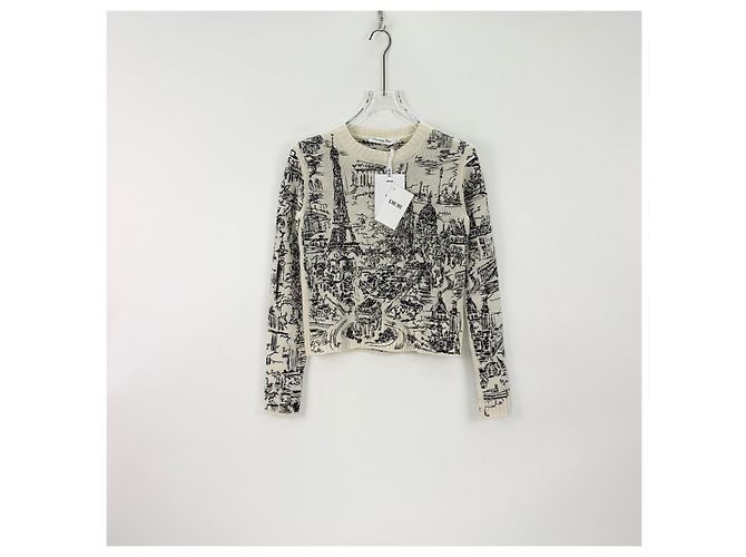 Autre Marque Pull Dior en cachemire blanc brodé Multicolore - vue 3