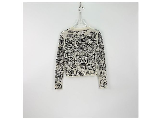 Autre Marque Pull Dior en cachemire blanc brodé Multicolore - vue 4