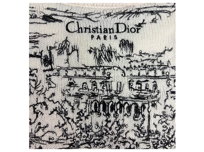 Autre Marque Pull Dior en cachemire blanc brodé Multicolore - vue 8