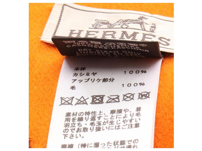 Hermès Hermes Hello Mr. Fariere Cashmere Stole Arancione - vista 3