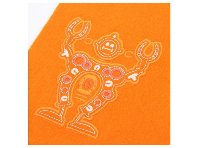 Hermès Hermes Hello Mr. Fariere Cashmere Stole Arancione - vista 6
