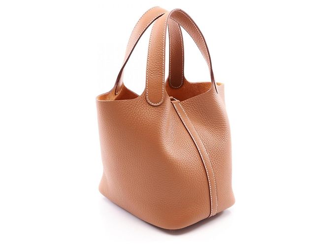 Hermès Sac à main Hermes Picotin Lock PM Gold Marron Doré - vue 2