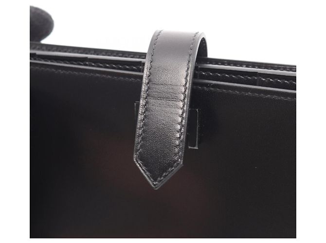 Hermès Cartera larga bi-fold monocromática Hermes Bearn Soufflé Negro - vista 10